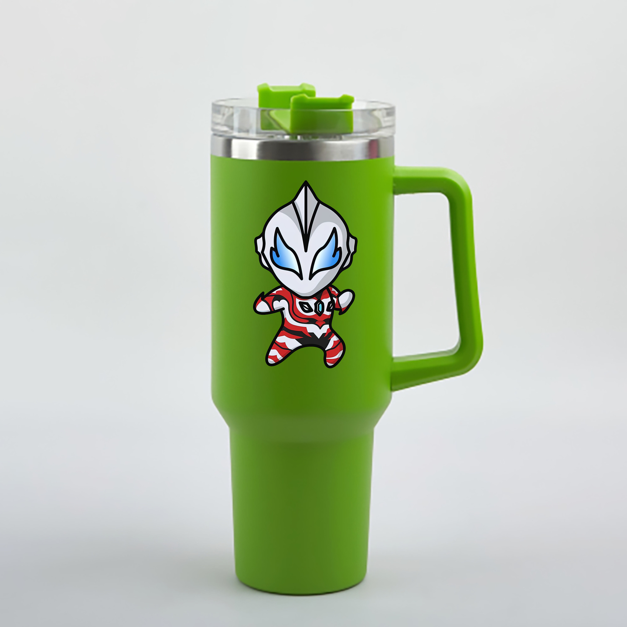 （画像用） ウルトラマン Ultraman 1200mL車用タンブラー - クリスタルステッカー（プラスチックストロー付き）